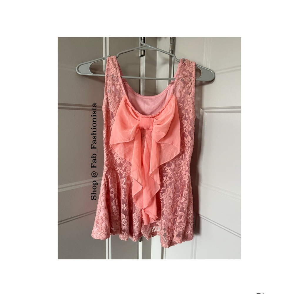 Lace Bow Back Tank Top size small